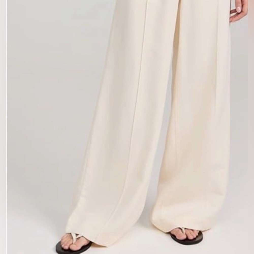 PAIGE Cream Wide Leg Pants - Picture 4 of 4